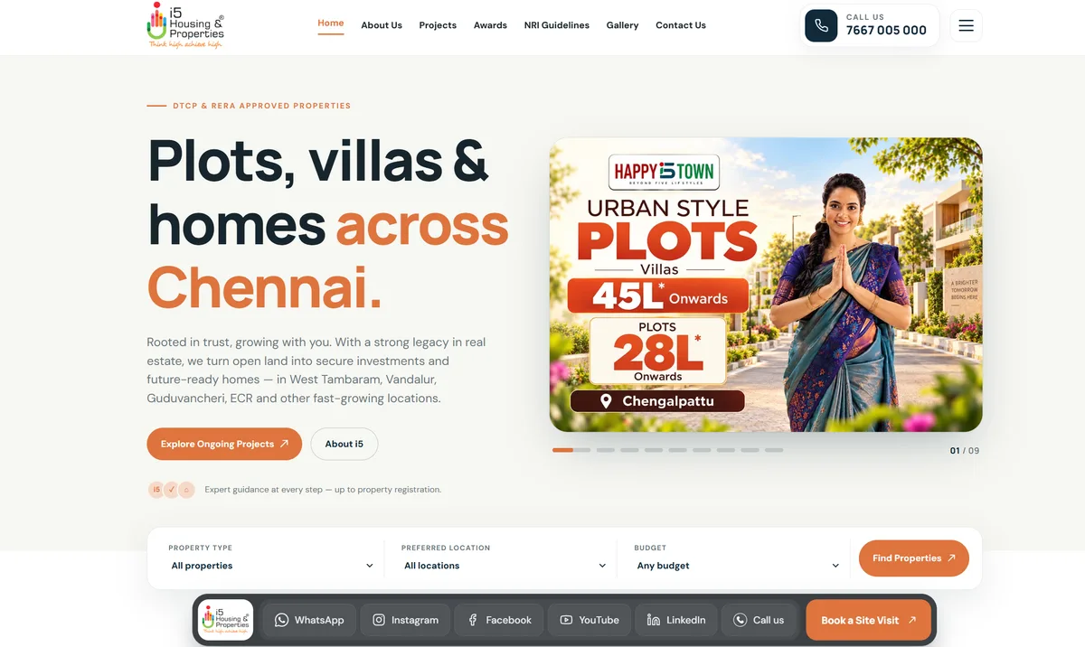 i5 Housing & Properties homepage